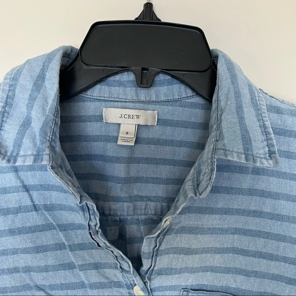 J. Crew Chambray Denim Popover Shirt